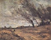 Jean Baptiste Camille  Corot Le coup de vent (mk11) painting